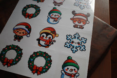 Vianočné samolepky – roztomilé kreslené motívy (kawaii štýl)