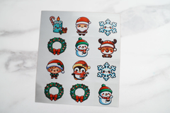 Vianočné samolepky – roztomilé kreslené motívy (kawaii štýl)